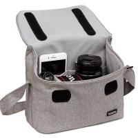 Bolsa para lentes, bolsas impermeables para cámaras, bolsa de almacenamiento de hombro, bolsas para cámaras Dslr negras, bolsas para cámaras digitales grises para cámara SLR - details 11