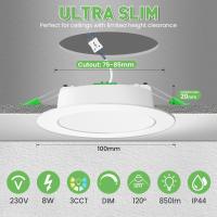 Downlight LED Empotrable Regulable, 10W Focos LED Interior Techo Empotrado 3000K 4000K 6500K Ajustable, Corte 90-100mm, LED para Techo Baño Salón - details 12