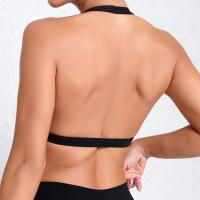 Top deportivo con escote en V profundo para mujer, sujetador Halter con espalda abierta para Yoga, almohadillas para el pecho desmontables, Top corto de entrenamiento, Fitness, Pilates - details 7