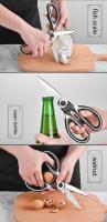 Tijeras de cocina multifuncionales de acero inoxidable para cortar pescado pollo utensilio de chef gadget accesorios para abrir botellas - details 4