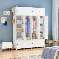 Armario Modular, Guardarropa portátil de 20 Compartimentos para Dormitorio, Armario con Barra para Colgar Ropa, Compartimentos más Profundos Aptos para Perchas - details 1