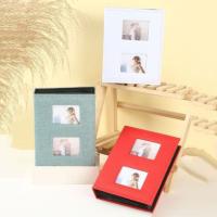 Álbum de fotos con cubierta de lino, 200 piezas, tipo Interleaf, 6 pulgadas, libro de fotos, almacenamiento de fotos, álbum de recortes grande - details 1