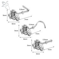 ZS-perno de Nariz de cristal CZ para hombres, forma de cruz de abeja de corazón, 316L retenedor de Pin de acero inoxidable, joyería de Piercing de fosa nasal en forma de L, 20g, 1 pieza - details 30
