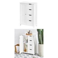 Carro Utilitario con 2 Estantes y 2 Bandejas Mueble Auxiliar de Ruedas para Baño, Cocina - details 10