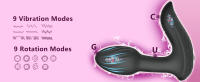 360 °   Masajeador de próstata giratorio Vibrador de control remoto, masturbador masculino y consolador de clítoris femenino Vibradores portátiles de masaje con 9 vibraciones, juguetes sexuales para adultos - details 1