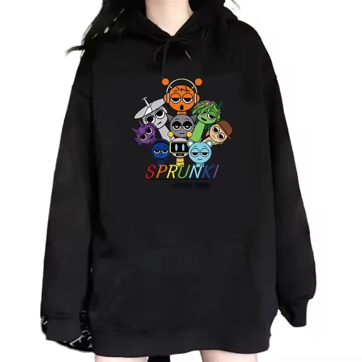 Sprunki Sudadera con capucha patrón de moda suéter de anime cómico tela suave chica hoddie jersey harajuku estilo moderno diseñador cómic - 1