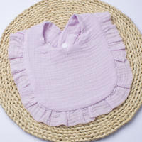 Babero de gasa para niños y niñas, algodón puro, color caramelo, cómodo babero para Saliva, toalla de Saliva de encaje de color sólido para bebé, productos para bebé - details 34