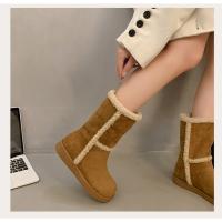 Botas de mujer de punta redonda de felpa,tacón alto,elegantes,invierno - details 26