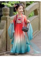 Hanfu-vestido de princesa china para niña, bordado súper inmortal, conjunto de verano de estilo Tang para primavera y otoño - details 17