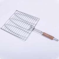 Rejilla antiadherente para parrilla de pescado, cesta Triple con mango de madera, herramienta de barbacoa, 1 piezas - details 7