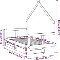 Estructura de Cama Infantil con cajones Madera de Pino 80x160cm - details 73