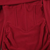 BUNO-francés Retro elegante con volantes un hombro cintura ajustada hueso de pescado envuelto vestido de cadera temperamento picante chica faldas cortas - details 16