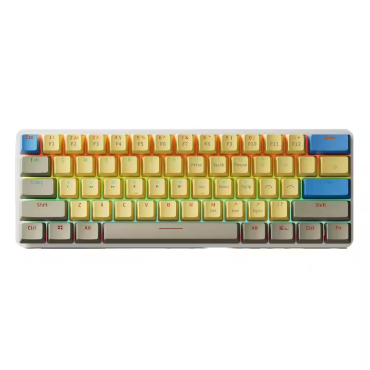 Teclado mecánico para juegos con cable MUCAI-USB, interruptores ópticos Gateron para escritorio, eje retroiluminado por LED, 61 teclas - 1