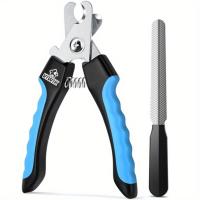 Cortauñas Profesional para Perros y Gatos Guarda de Seguridad Rápida Mango Ergonómico Azul y Negro - details 0