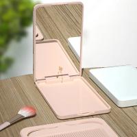 Juego de espejo pequeño para niña, espejo de maquillaje plegable portátil de Color sólido con Peine, herramientas de ma - details 3