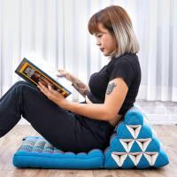Cómodo Colchón De Suelo con Cojín De Lectura, Futón Japonés, Cama Plegable O Esterilla De Masaje Tailandés, 170 x 53 cm, Azul Claro - details 355