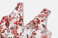 Vestidos largos bohemios para mujer, cuello en V, sin mangas, cintura alta, Maxi, estampado naranja, playa, S - details 12