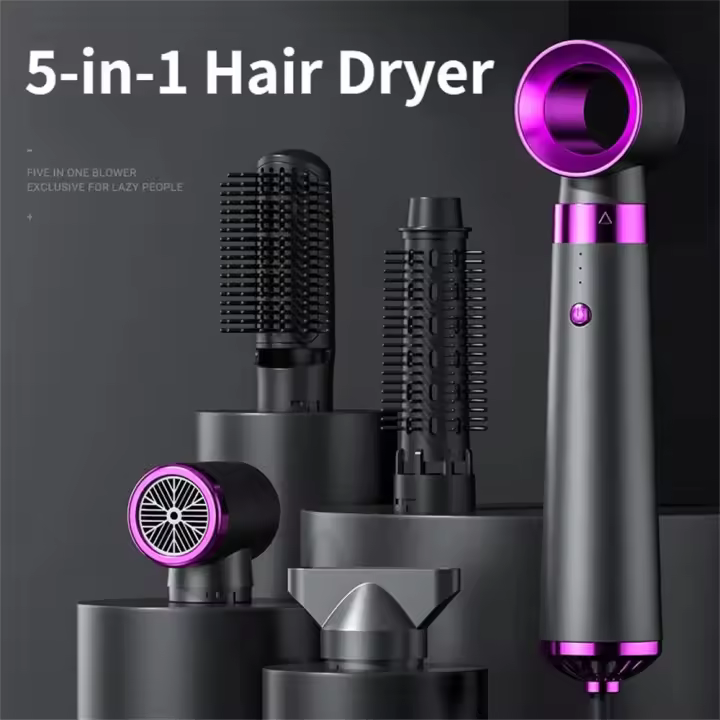 Alisa y Riza-Secador de Pelo 5 en 1, Cepillo De Aire Caliente, Cepillo Alisador De Pelo, Rizador de Pelo - 1