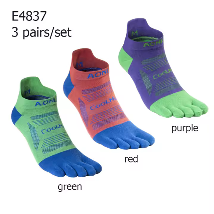 Calcetines Deportivos Unisex AONIJIE con Cinco Punños Diseño Bajo y Athletico para Carrera de Maratón Entrenamiento y Uso Diario - 1
