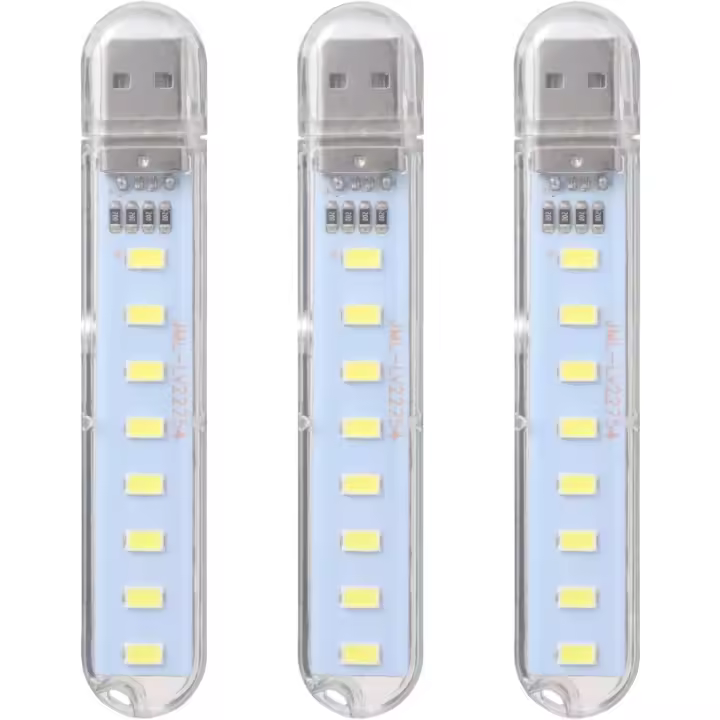 3 unidades Mini USB RGB LED lectura luz blanca portátil USB portátil para teclado de ordenador portátil banco de energía portátil luz nocturna - 1