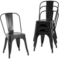 Juego de 4 Sillas de Comedor de Metal Vintage Industrial Adecuado para Uso Interior y Exterior - details 20
