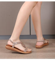 Sandalia Plana Mujer 2025 Punta Redonda con Cristales - Diseño Transpirable Boho Chic, Zapatos de Verano Cómodos para Playa, Fiesta y Diario, Moda Primavera-Verano - details 19