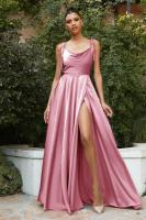 Vestido de Graduación Largo para Mujer Traje Elegante de Denim con Escote Alto, Espalda Descubierta, Cremallera en la Espalda, Ocasiones Formales, 2025 - details 55