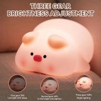Bonita lámpara LED de silicona con Sensor táctil para niños, luz nocturna de animales, decoración de cabecera, regalo de cumpleaños - details 4