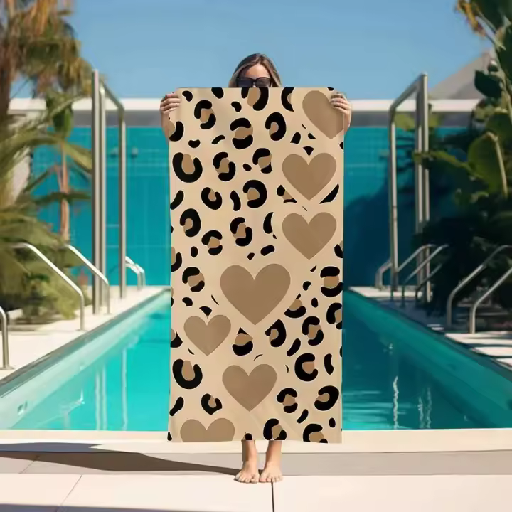 Turbante con estampado de leopardo para secar el cabello, toallas de baño grandes, toalla deportiva, Sauna, Spa, cuidado Personal, conjunto de baño, accesorios - 1