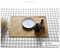 Tapete de lugar de algas marinas naturales, manteles individuales rectangulares de ratán tejidos a mano, tapete para taza de té de paja, agarradera, accesorios de vajilla de cocina - details 7