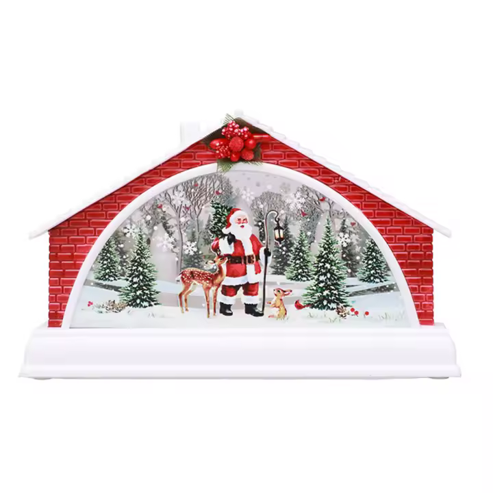 Manger de casa de Navidad, decoración de casa de nieve, luz nocturna, accesorios de decoración para el hogar, adorno de casa de pueblo de Navidad - 1