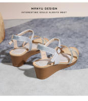 Nuevas sandalias de moda con diamantes de imitación, versión coreana, plataforma y tacón de cuña para mujer - details 48