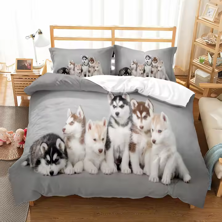 Funda de edredón estilo pintura 3D pingüino Polar juego de cama pequeño individual doble reina rey Cal tamaño King juego de ropa de cama - 1