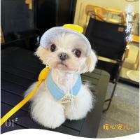 Conjunto de arnés y correa para perro pequeño, ropa de tres piezas con sombrero, chaleco de verano para mascotas - details 0