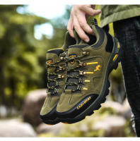 Zapatos de senderismo para hombre, botas de montaña al aire libre, zapatillas de suela gruesa, zapatos de Trekking con cordones a la moda - details 12