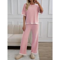 Ropa de mujer de moda 2025 primavera y verano temperamento casual de manga corta conjunto de pantalones de punto - details 13