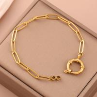 Pulsera de acero inoxidable para mujer, joyería simple de moda con cadena cruzada dorada - details 3