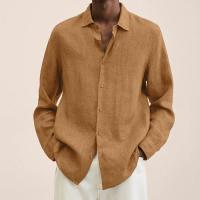 2025 Four Seasons Camisa de hombre de manga larga con solapa y botones sueltos - details 5
