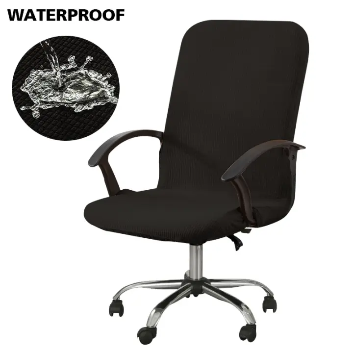 Sillas de ordenador y oficina de jacquard Cubierta del asiento, cubierta impermeable elástica desmontable para sillas de juego - 1