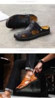 Sandalias de verano para hombre, zapatos informales de cuero genuino para hombre, sandalias de cuero para exteriores para hombre, zapatos de playa, zapatos romanos para hombre - details 16