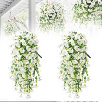 2 Piezas De Flores Artificiales Colgantes Para Exteriores, Plantas De Vid Larga, Eucalipto De Gloria Matutina, Verde De Imitación Realista Para Interior, Exterior, Patio, Porche, Jardín, Decoración De Primavera - details 7