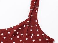 Ropa de mujer europea y americana diseño de explosión rápida sentido nicho versátil lunares vestido casual falda fina roja regalo - details 11
