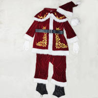 Traje de Santa Claus de Lujo Conjunto Casual para Hombres con Cinturón, Sombrero, Top, Mantel, Zapatos, Guantes y Barba - details 3