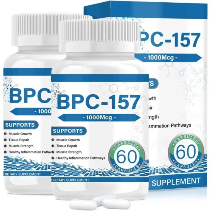 Cápsulas de péptidos BPC-157, alta potencia sin OGM, apoya el crecimiento y reparación muscular, 60 cápsulas - 1