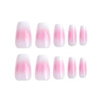 Degenerado en uñas largas prensadas de almendra negra roja, colorete, rosa, ballet, puntas de uñas postizas removibles para mujeres y niñas, 24. - details 6
