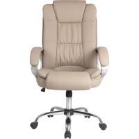 Sillón de oficina elevable y reclinable, piel sintética, color topo - details 3