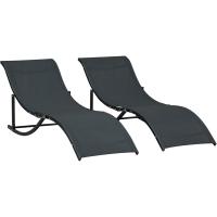 Plegables Tumbonas de Jardín con Marco de Aluminio en Forma de S Carga de 120 kg para Piscina Patio Terraza 165x61x63 cm Gris Oscuro - details 18