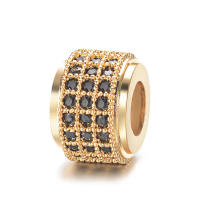 6 uds., 6,5x8,5 MM, cuentas espaciadoras cilíndricas de latón y circonio, pulseras, cuentas, suministros para hacer joyería Diy, accesorios - details 7