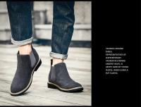 Zapatos de piel de estilo británico de otoño e invierno, botas casuales sin cordones, talla grande 46, botas para hombre - details 9