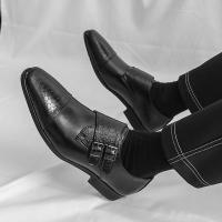 Zapatos de hombre con punta en pico, zapatos de vestir, zapatos formales con hebilla a la moda para adultos - details 4